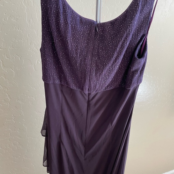 Purple mother of the bride formal long dress and matching crop jacket . - Picture 5 of 10